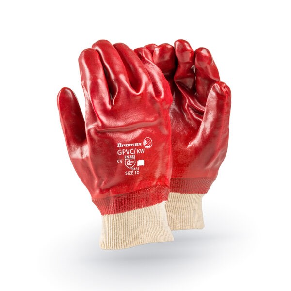 Red-PVC-Knit-Wrist-Gloves