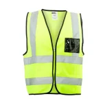 Reflective Zip 100gsm Vest Sleeveless Solid Mesh ID Pouch EN4 SA10